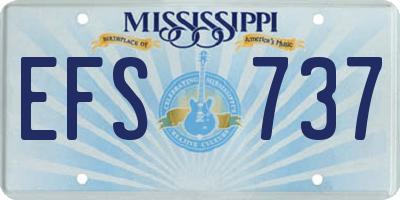 MS license plate EFS737