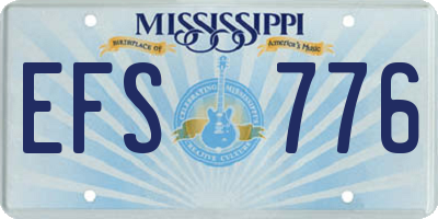 MS license plate EFS776