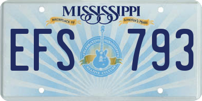 MS license plate EFS793
