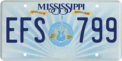 MS license plate EFS799