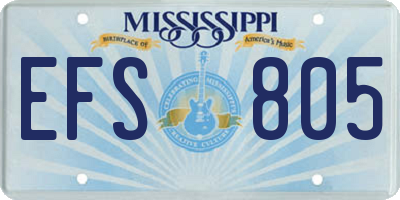 MS license plate EFS805