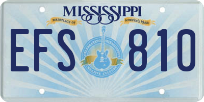 MS license plate EFS810