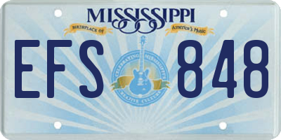 MS license plate EFS848