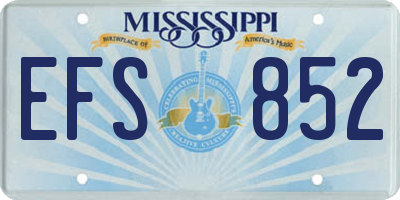 MS license plate EFS852