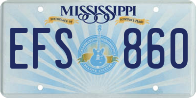 MS license plate EFS860