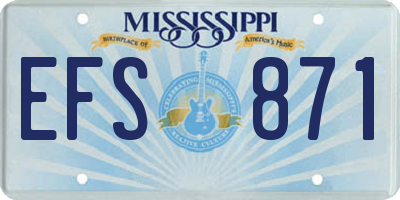 MS license plate EFS871