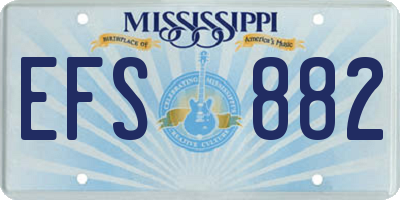 MS license plate EFS882