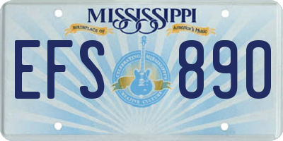 MS license plate EFS890