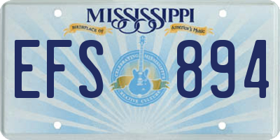 MS license plate EFS894