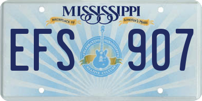 MS license plate EFS907