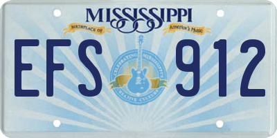 MS license plate EFS912