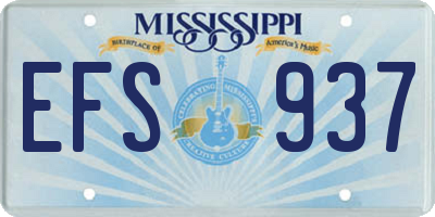 MS license plate EFS937