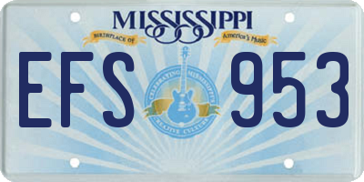 MS license plate EFS953