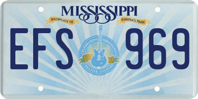 MS license plate EFS969