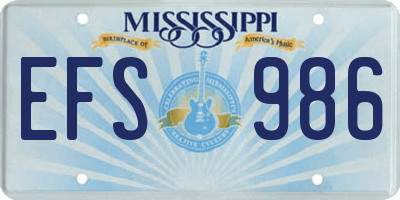 MS license plate EFS986
