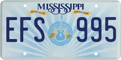 MS license plate EFS995