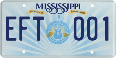 MS license plate EFT001