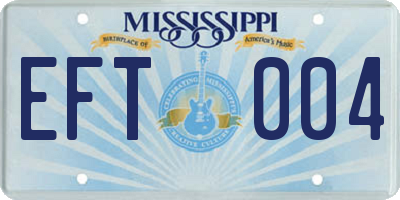 MS license plate EFT004