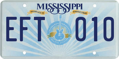 MS license plate EFT010