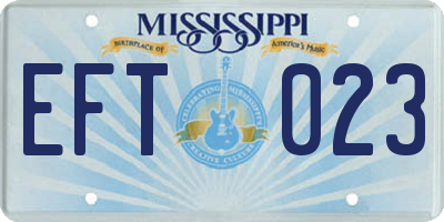 MS license plate EFT023
