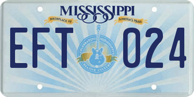 MS license plate EFT024