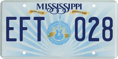 MS license plate EFT028