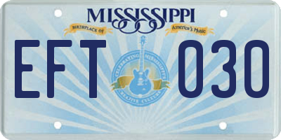 MS license plate EFT030