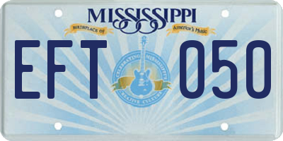 MS license plate EFT050