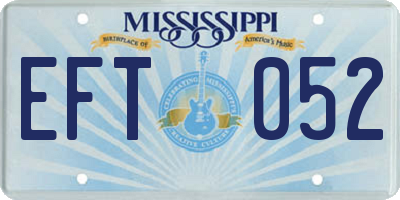 MS license plate EFT052