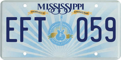 MS license plate EFT059