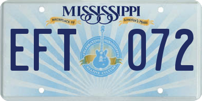 MS license plate EFT072
