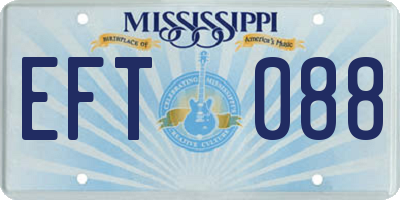 MS license plate EFT088