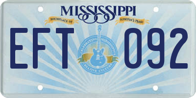 MS license plate EFT092