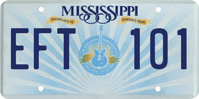MS license plate EFT101