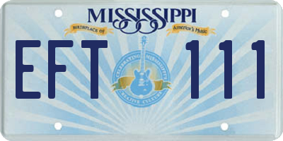 MS license plate EFT111