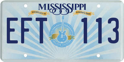 MS license plate EFT113