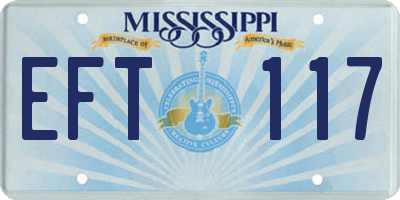 MS license plate EFT117