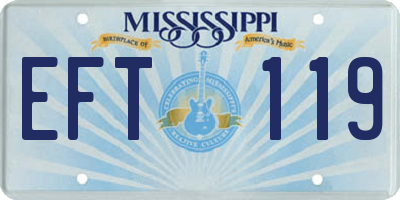 MS license plate EFT119