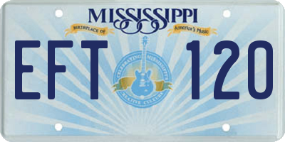 MS license plate EFT120