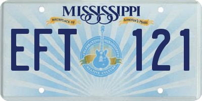 MS license plate EFT121