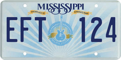 MS license plate EFT124
