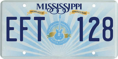 MS license plate EFT128