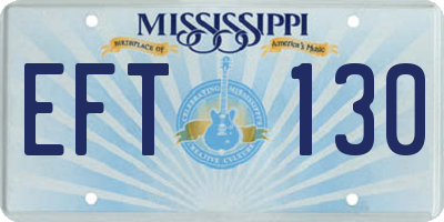 MS license plate EFT130