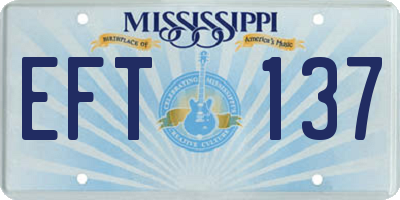 MS license plate EFT137