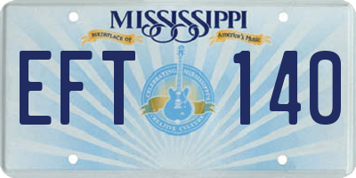 MS license plate EFT140