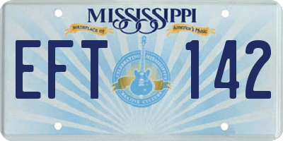 MS license plate EFT142
