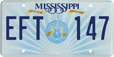 MS license plate EFT147