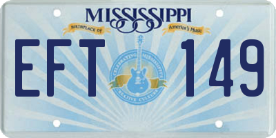 MS license plate EFT149