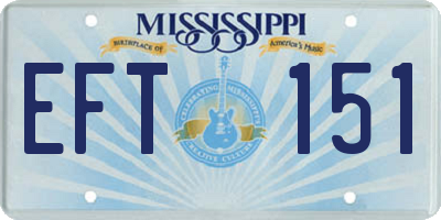 MS license plate EFT151