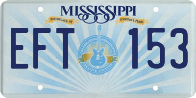 MS license plate EFT153